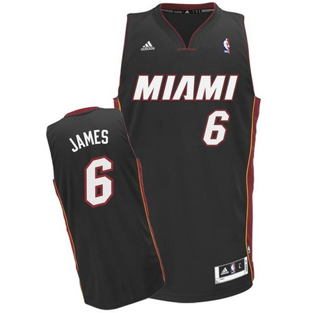 Camiseta NBA Swingman Lebron James Miami Heat (negro/blanco)