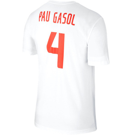 Camiseta Cubre Pau Gasol #4# España (100/blanco/rojo)