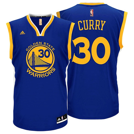Adidas Camiseta Réplica Stephen Stephen Curry #30#  Warriors (azul/amarillo)