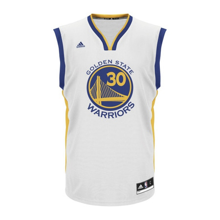 Adidas Camiseta Réplica Stephen Stephen Curry #30# Warriors (blanco/azul/amarillo)