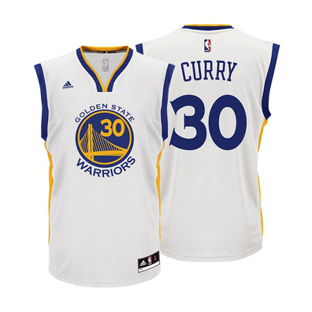 Adidas Camiseta Réplica Stephen Stephen Curry #30# Warriors (blanco/azul/amarillo)