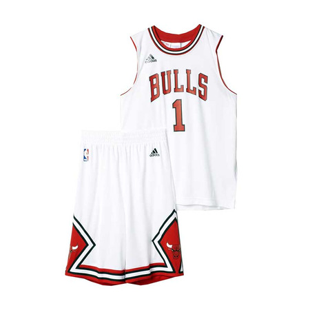 Conjunto NBA Derrick Rose Bulls (blanco/rojo)