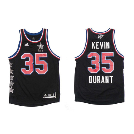 Camiseta Réplica Kevin Durant All Star West NYC 15 (negro/rojo/blanco)
