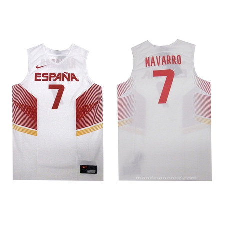 Camiseta Réplica Navarro #7# España 2014 (101/blanco/rojo)