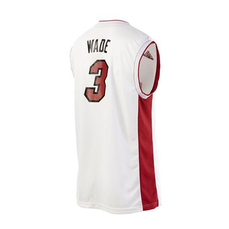 Adidas Camiseta Réplica Wade Miami Heat (blanco/rojo/negro)