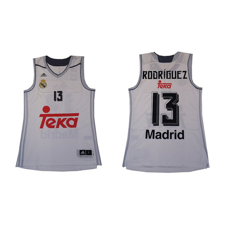 Camiseta Sergio Rodríguez #13# Real Madrid Basket 2015-2016 (blanco/gris)