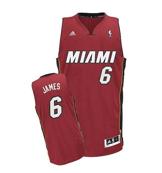 Camiseta NBA Swingman Lebron James Miami Heat (rojo/blanco)