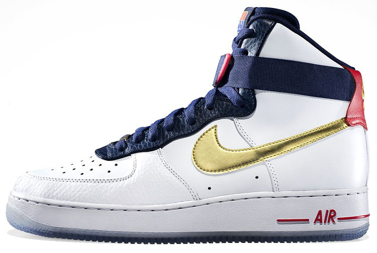 Tantos Bronceado becerro Nike Air Force 1 High "Olympic USA" (100/blanco/oro/marino)