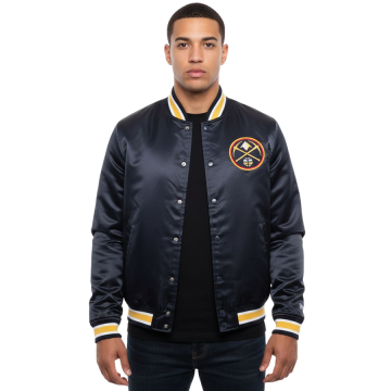New Era NBA Denver Nuggets Embroidered Logo Bomber Jacket "Navy"