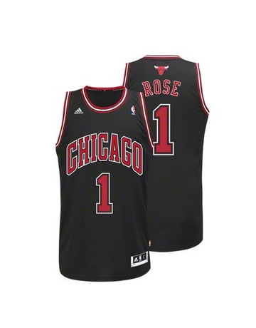 Camiseta NBA Swingman Adidas Derrick Rose Bulls (negro/rojo)