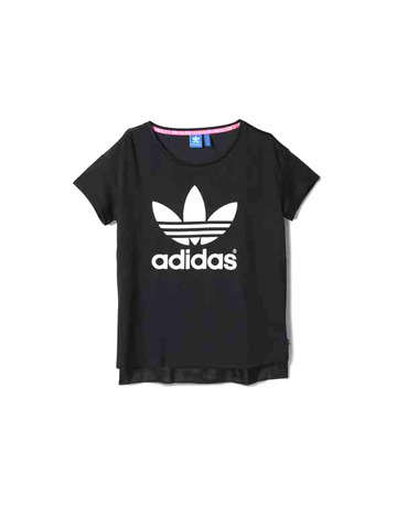 Adidas Original Camiseta Long Logo Trefoil (negro/blanco)