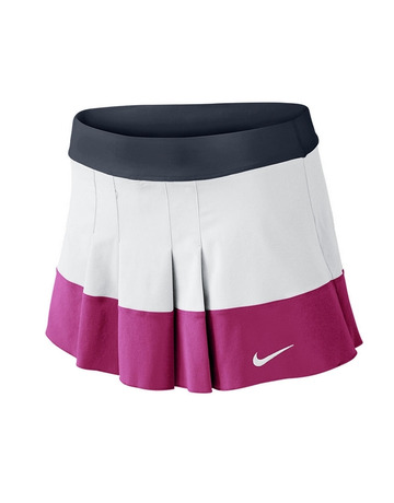 Nike Falda de Tenis para Mujer Pleated Woven (blanco/marin/rosa)