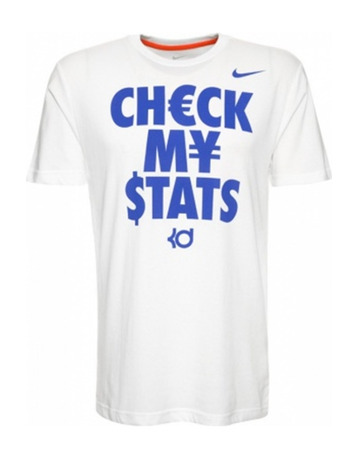 Camiseta KD "Check My Stats" (100/blanco/azul)