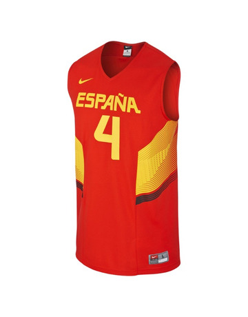 Camiseta Réplica Pau Gasol #4# España 2014 (600/rojo/amarillo)