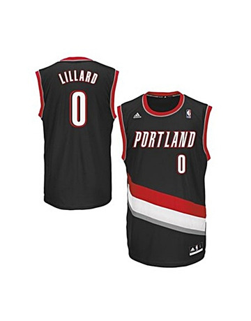 Adidas Camiseta Réplica Damian Lillard Blazers (negra)