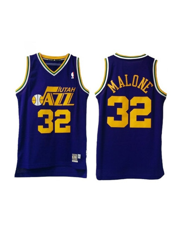 Adidas Camiseta Swingman Karl Malone Utah Jazz (purpura/amarillo)