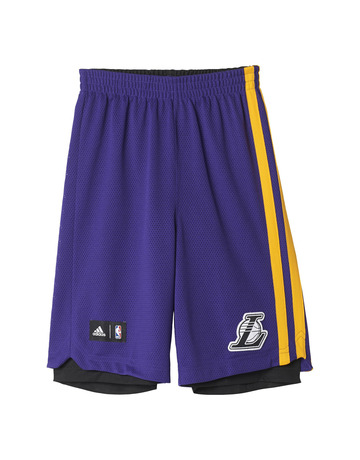 Adidas NBA Short Summer Run Lakers (purpura/amarillo/negro)
