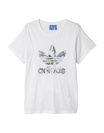Adidas Originals Mujer Camiseta Boyfriend Trefoil Floral (blanco)
