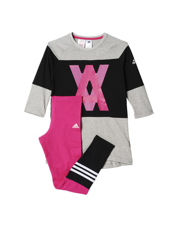 Adidas Conjunto Junior Girls Separates Tights (gris/negro/rosa)