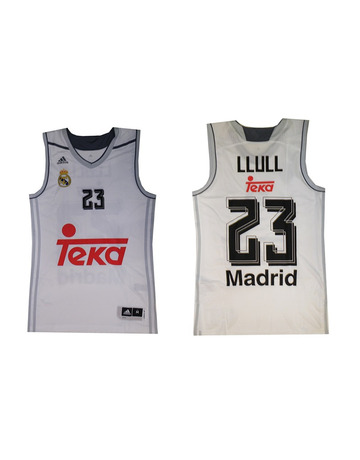 Camiseta Llull #23# Real Madrid Basket 2015-2016 (blanco/gris)