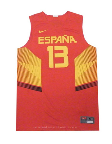 Camiseta Réplica Marc Gasol #13# España 2014 (602/rojo/amarillo)