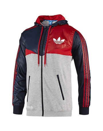 Adidas Original Sudadera Colorado Zip (gris/marino/rojo)