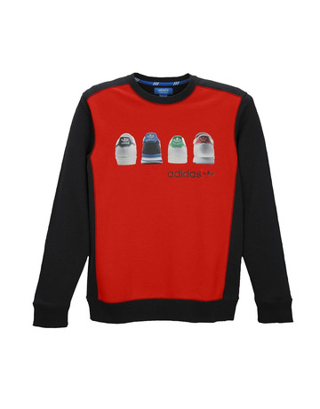 Adidas Originals Sudadera Crew Placed Print (rojo/negro)