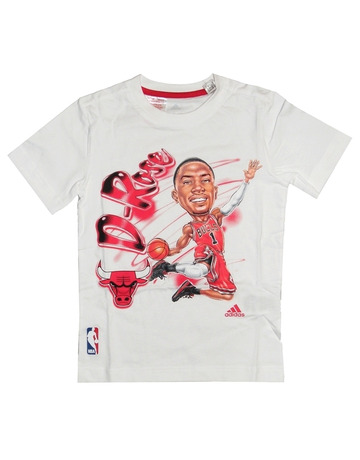 Adidas NBA Camiseta Niño GFX Air Brush D-Rose (Blanco)