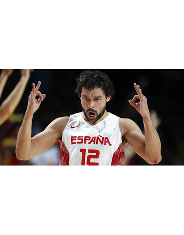 Camiseta Réplica Llull #12# España 2015 (100/blanco/rojo)