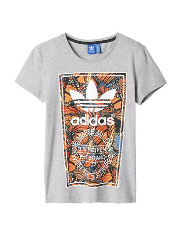 Adidas Original Camiseta Mujer ButterFly Print (gris/multicolor)