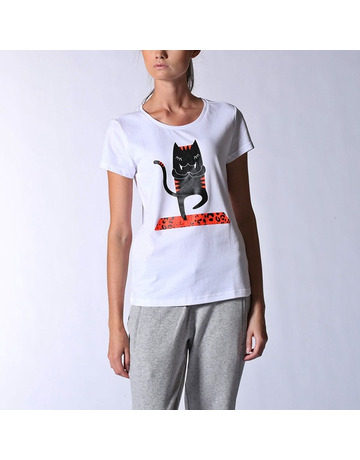 Adidas Performance Camiseta Yoga Cat (blanco/negro)