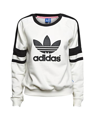 Adidas Original Sudadera Logo Crew Mujer (blanco/negro)