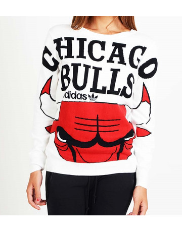 Adidas Original Mujer Bulls Knit Sweater (blanco/rojo/negro)
