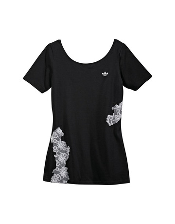 Adidas Camiseta Flock Lace (negro/blanco)