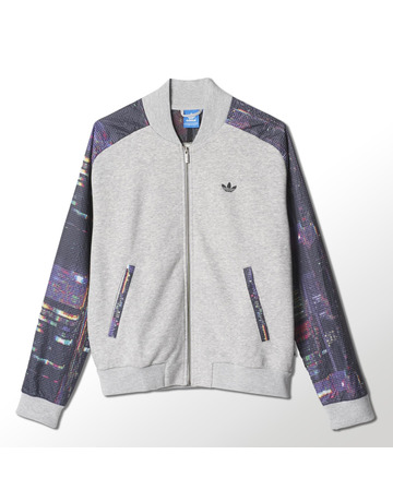 Adidas Originals Chaqueta Mujer Tokio Logo Super TT (gris/negro/multicolor)