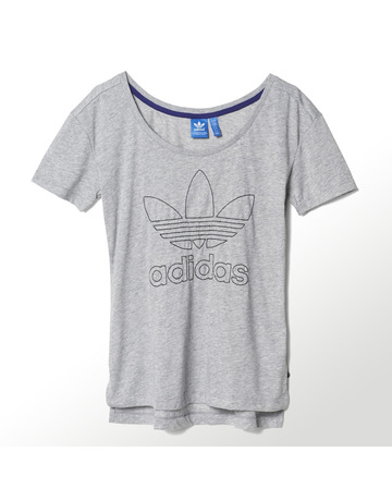 Adidas Originals Camiseta Mujer Trefoil Tokio  (gris/negro)