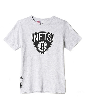 Adidas Camiseta Niño NBA FanWear Logo Brooklyn Nets (gris)