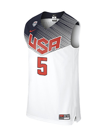 Camiseta Réplica Kevin Durant #5# USA 2014 (100/blanco/navy/red)