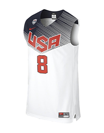Camiseta Réplica Paul George #8# USA 2014 (102/blanco/navy/red)