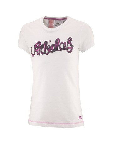 Adidas Young Girls Cool Graphic Liner Tee (blanco)