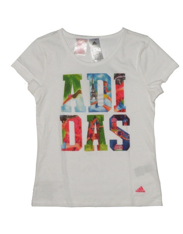 Adidas Girls Young Graphic K4K Tee (blanco/azul)