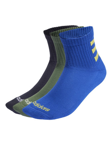 Adidas Half-Cushioned 3-Stripes Quarter Socks 3 Pairs