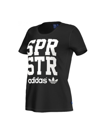 Adidas Originals Camiseta Mujer Big Letter Superstar  (negro/blanco)
