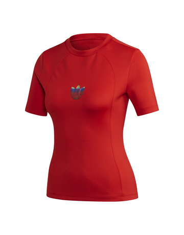tubo respirador Leche Alternativa Adidas Originals Camiseta CLFN Logo (rojo/negro)