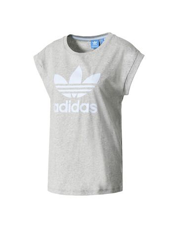 Adidas Originals W Boyfriend Roll-Up Tee (medium grey heather)