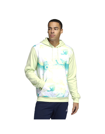 Adidas Sudadera Capucha Basket Allover Print "Lime"
