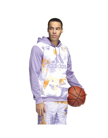 Adidas Sudadera Capucha Basket Allover Print "Magic Lilac"