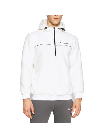 Champion Authentic Legacy Sherpa Hooded Half-Zip "White"