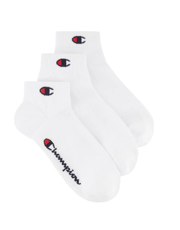 Champion C Logo Quarter Socks 3 Pairs "White"