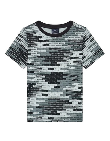 Champion Kids Legacy AOP Scrip Logo Crewneck T-Shirt